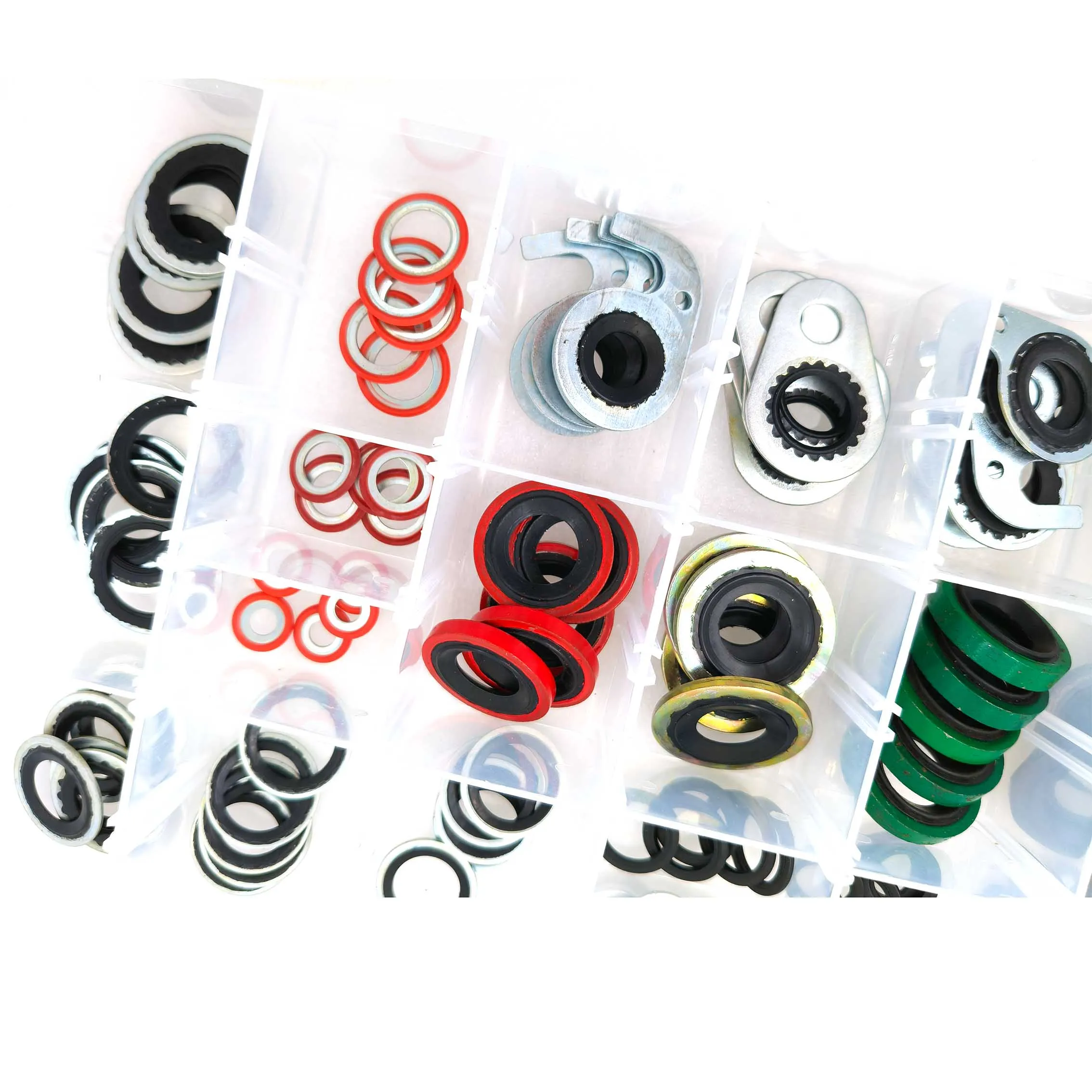 110pcs A/C System Sealing Gaskets Stamps Compressor Expansion Valve Pipe Head Sealing Washer Ring Repair Parts