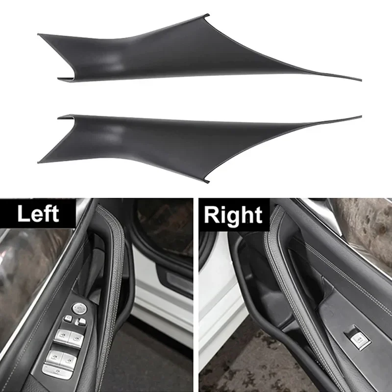 1 Pair Inner Door Pull Handle Cover Left Right ABS Matte Black Fit For BMW 5 Series G30 G38 2018 2019 2020 2021 2022 2023