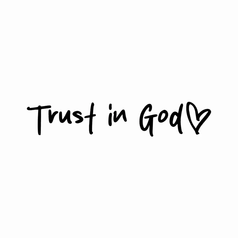 

Trust in God Waterproof Vinyl Car Sticker for Bumper, Window, Truck, Laptop, Durable Decal