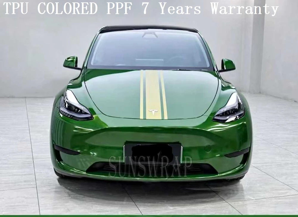 Premium Sonoma Green Metallic TPU COLOR PPF Paint Protector Covering Film Wet Apply for Cars Planes Luxury Yachts 5x52ft/roll