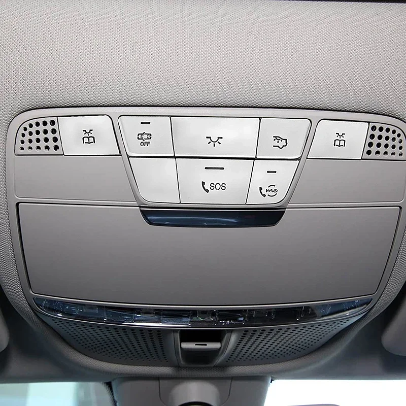 Car Styling Roof Reading Lamp Buttons Stickers For Mercedes Benz C E S Class GLC W205 W213 W222 X253 Interior Accessories