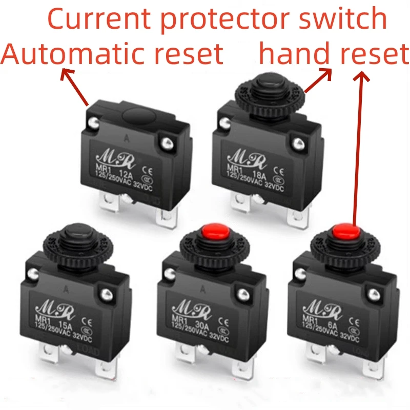 Overload Overcurrent Protector Switch Reset Equipment Circuit Breaker Water Pump Air Pressure Charging Car Washing Machine