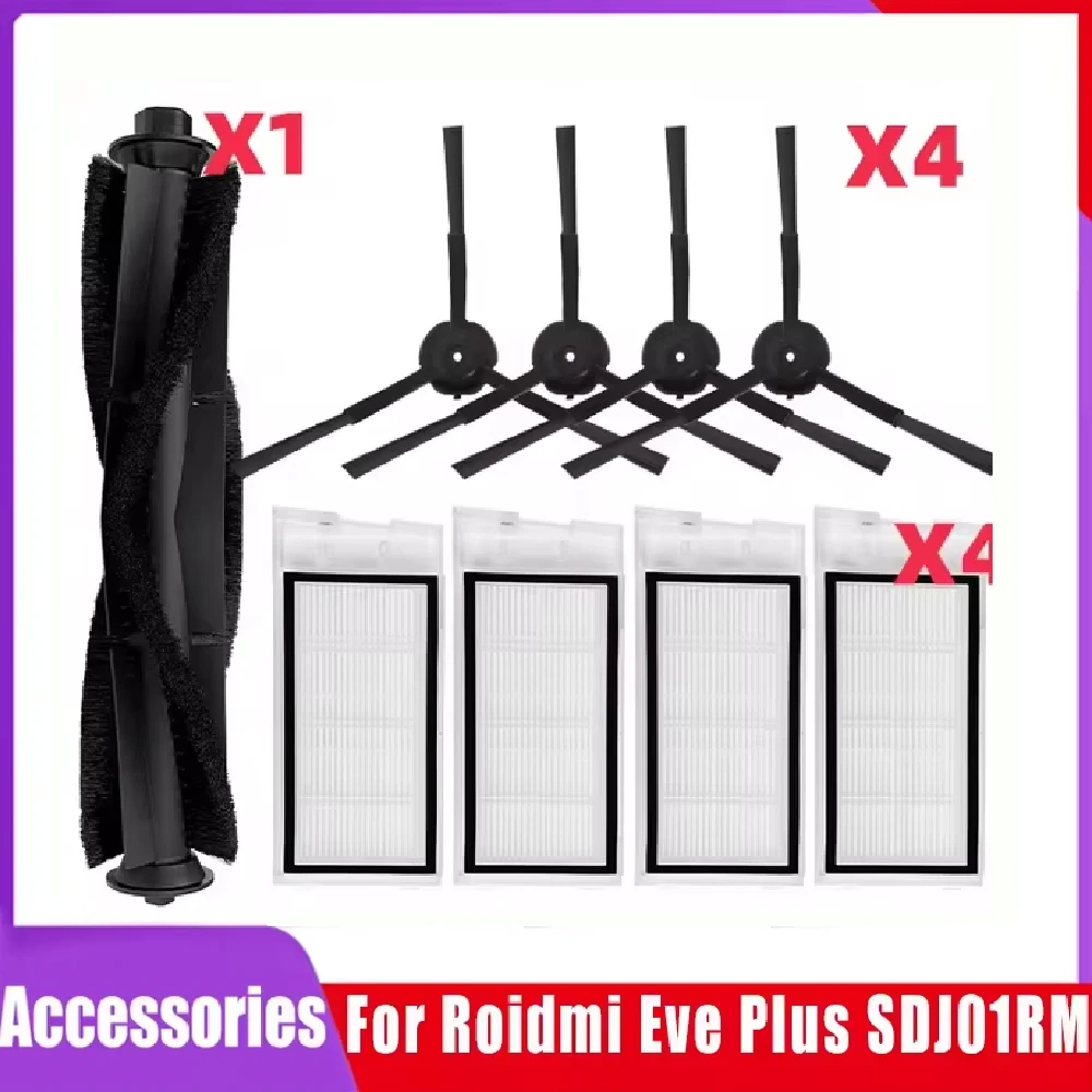 Main Side Brush Hepa Filter Mop Dust Bag Replacement For Roidmi Eve Plus SDJ01RM Robot Vacuum Cleaner Spare Parts Accessories