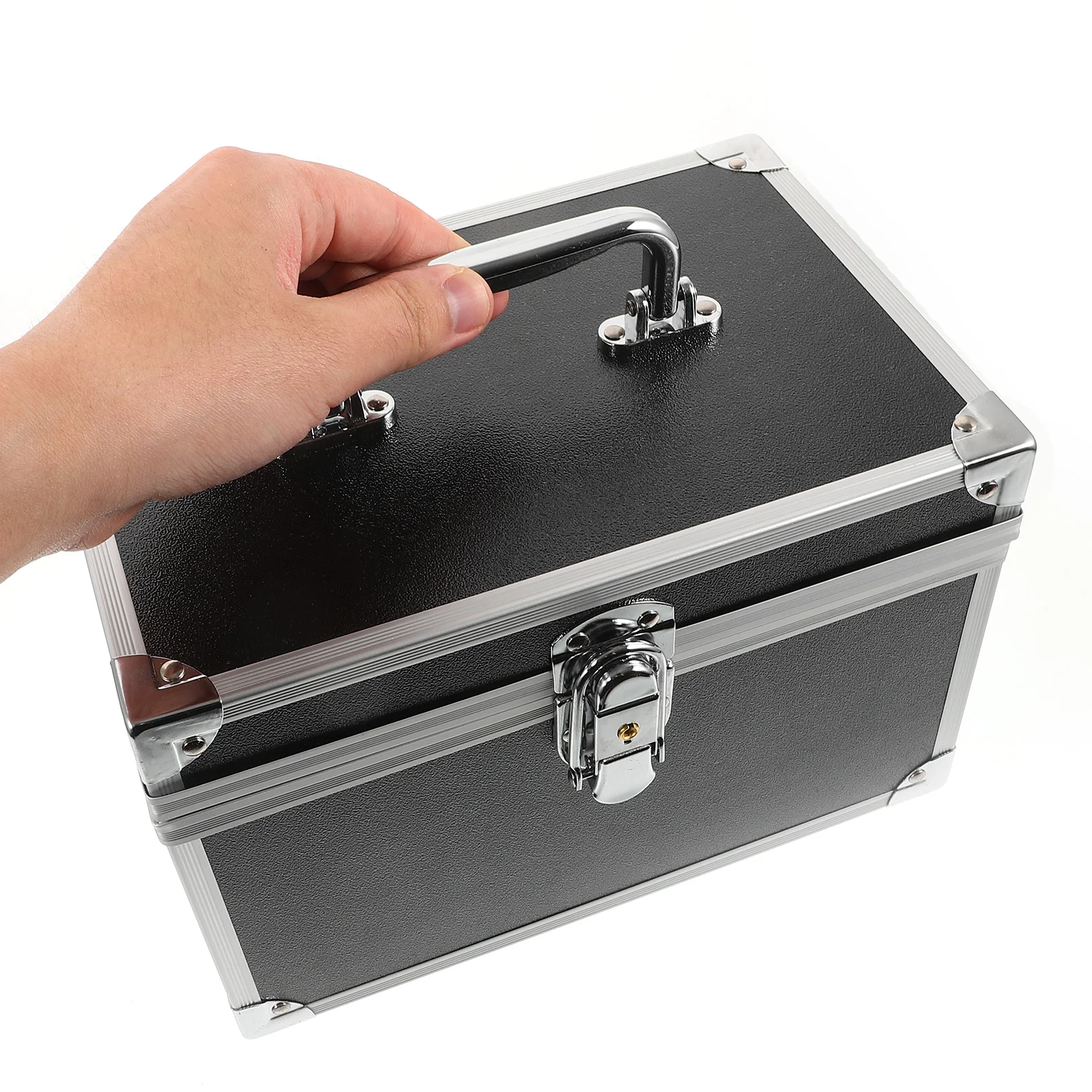 Cassetta degli attrezzi portatile in lega di alluminio Custodia portaoggetti per organizer per attrezzi multistrato di grande capacità per la manutenzione dell'auto Riparazione domestica