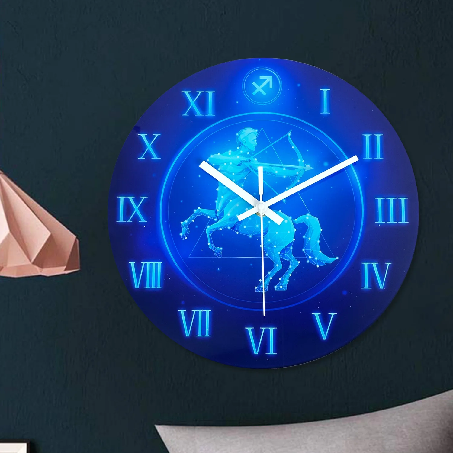 Round Tempered Wall Clock Three-dimensional Clock Home Decorations For Living Room Bedroom Office Acrylic Wall Clock Decor