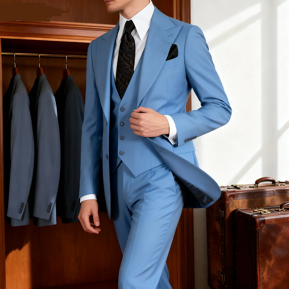 

Men's Wedding Tuxedos with Notched Lapels Single Breasted Luxury Men's Clothing Dance Dress Complete Costume Fantasy