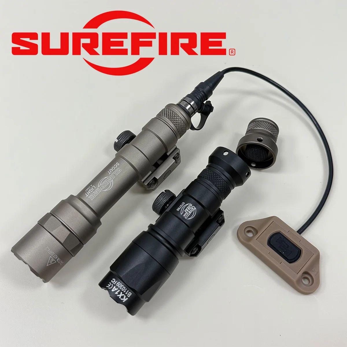 Surefire M300B M300C M600B M600C Tactical Flashlight with UNITY Pressure Switch and Tail Cap Button Switch Fits M-K KEY Rails