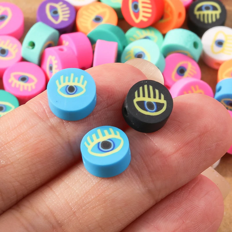 50 Stück Gemischte Blumen-, Frucht- und Tier-Polymer-Clay-Perlen, lose Abstandhalterperlen für Schmuckherstellung, DIY Armband- und Halsketten-Zubehör – Detail 10