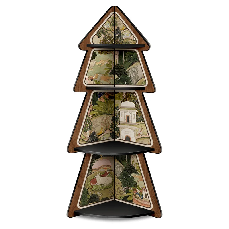 

Bedroom corner storage tripod multi-layer decorative cabinet