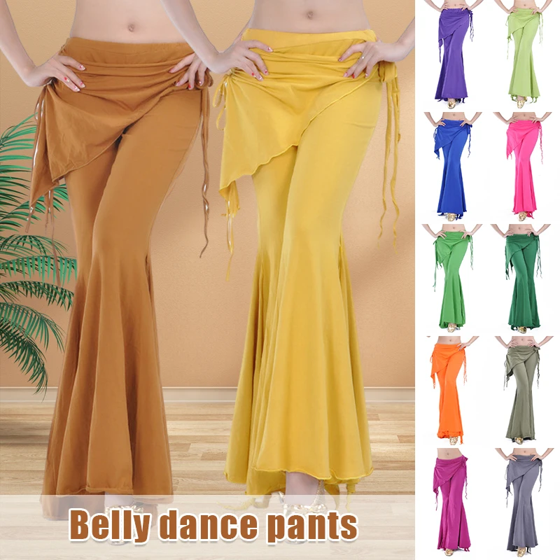 Pantalones de danza del vientre para mujer, traje Tribal Oriental de danza del vientre, pantalones de cintura alta para mujer, bombachos de práctica de baile, pantalones de rendimiento