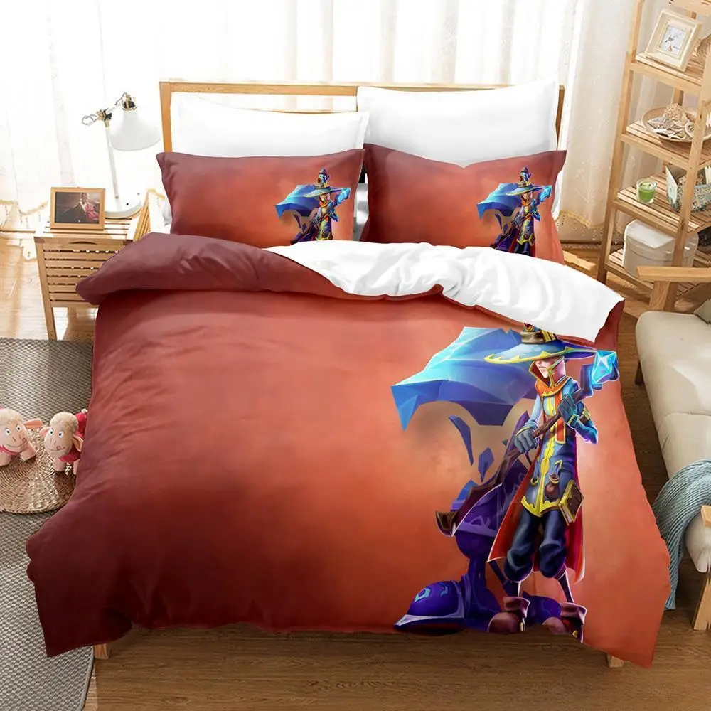 

New 3d Printed Game Dungeon Defenders Bedding Set Cartoon Anime three-piece Set Adult Kid Bedroom Duvet Cover Sets Home Textiles