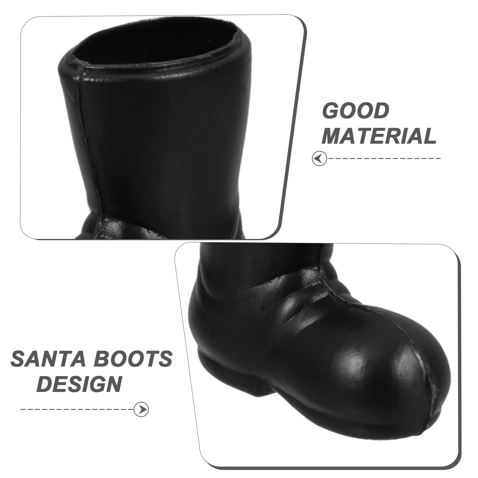 7 pares de Mini adornos botas de Navidad zapatos de Papá Noel modelo accesorios para casa de muñecas tobillo en miniatura habitación de juguetes negro niño