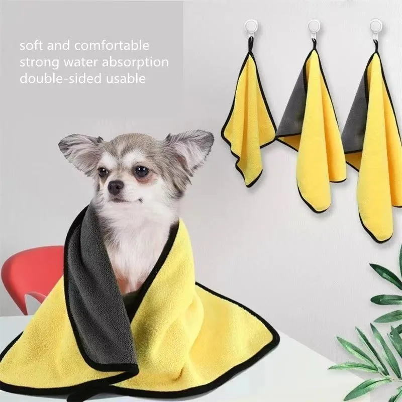 Pet Dog Cat Super Absorbent Microfiber Bath Towel - Quick-Drying High-Quality Grooming Towel, for Small/Large Dogs Cats Bathing