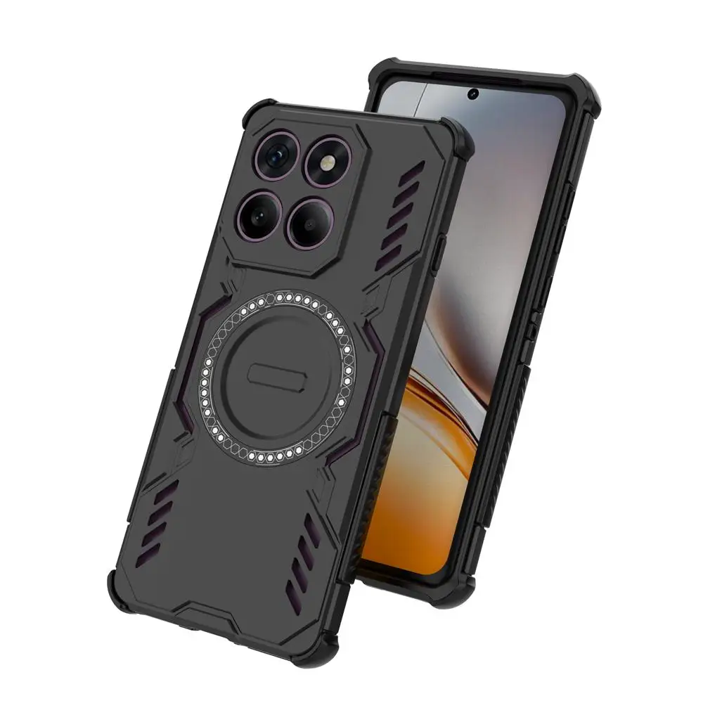 Moto Edge 40 50 60 NEO Pro Fusion用 アーマー保護 放熱 スマホケース マグネット式 耐衝撃 シェル カバー