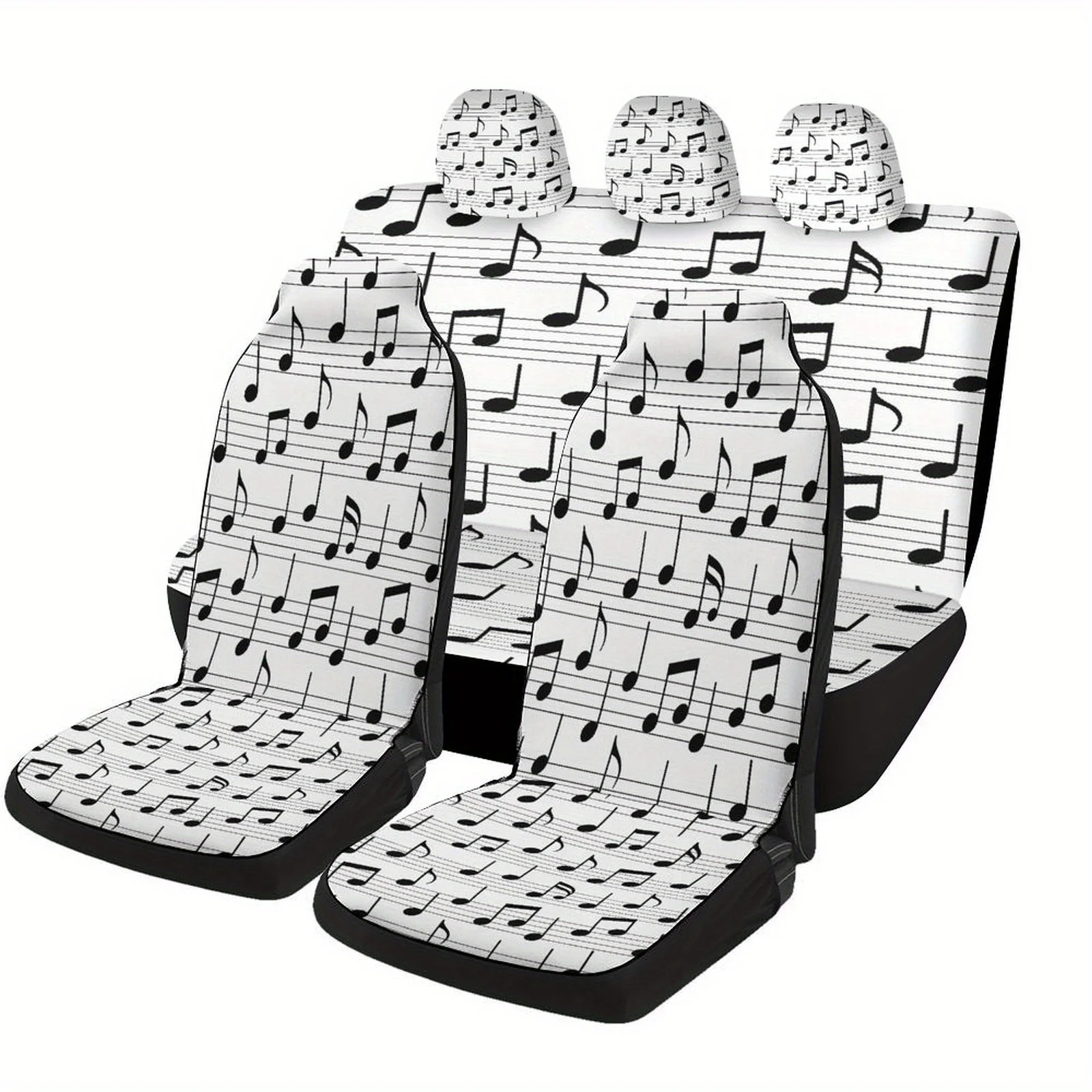 

Music Notes Themed Car Seat Cover Set For Most Cars, Fashionable Novelty Car Seat Protector Covers Full Set, Universal Car Seat