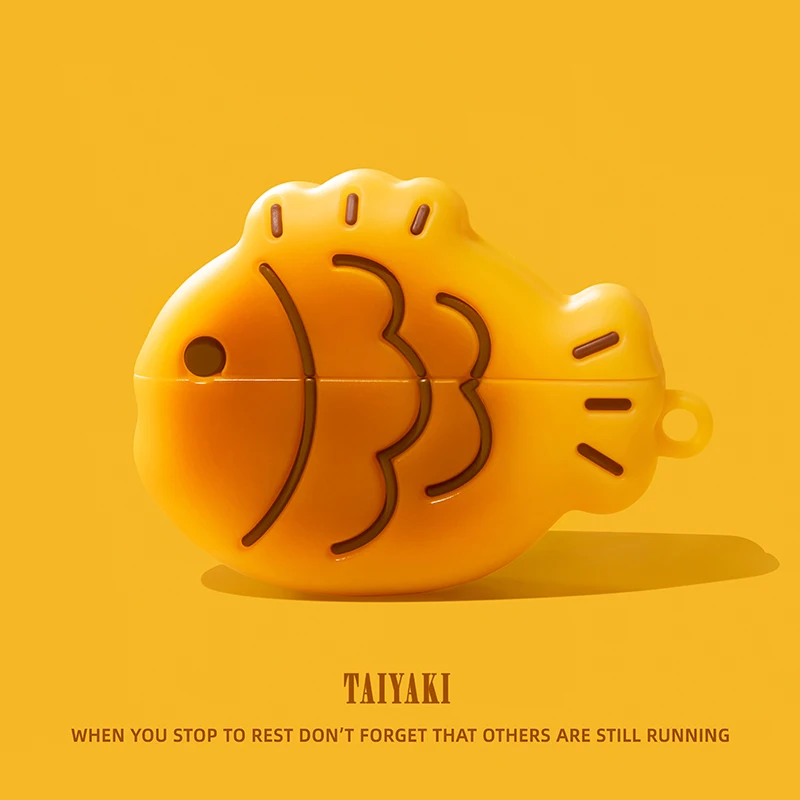 Funda de accesorios para auriculares de pan Taiyaki 3D para AirPods 1, 2, 3, 4, funda suave de silicona con dibujos animados para AirPods Pro Pro2 Pro3