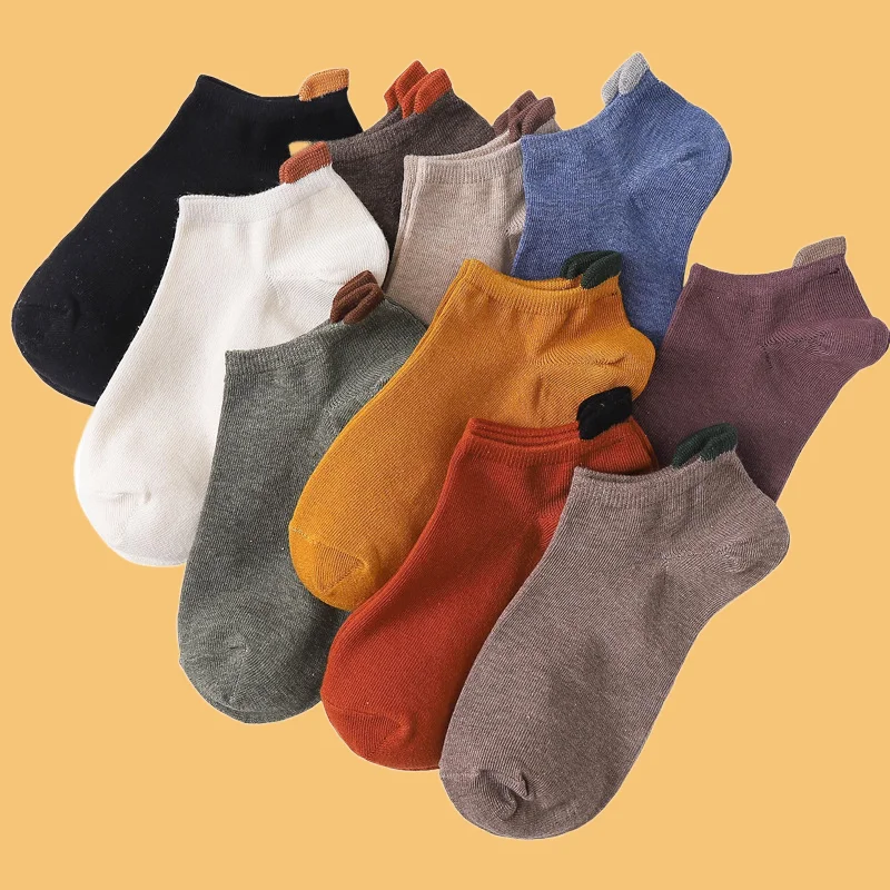 10/20 Pairs Shallow Mouth Solid Color Cotton Socks Men's Socks Short Socks Spring and Summer Men's Socks Low-cut Thin Boat Socks