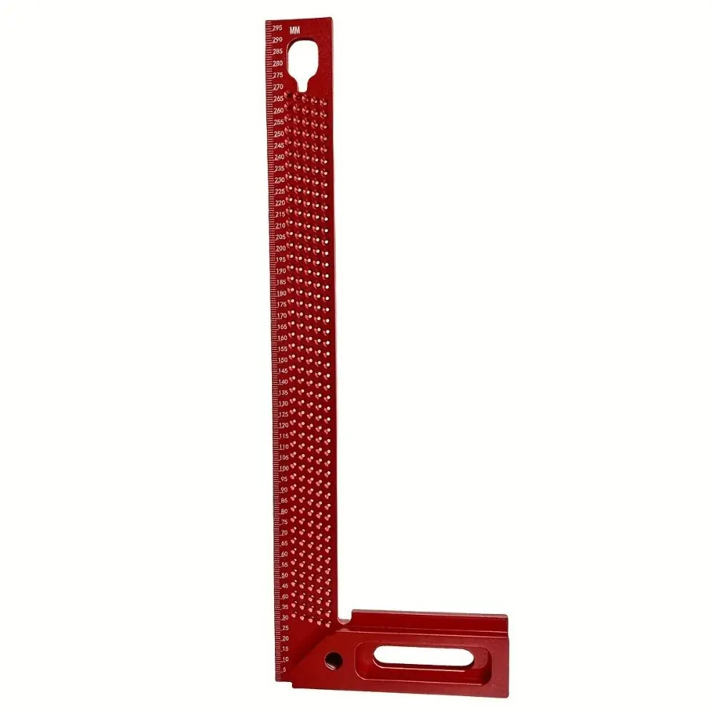 

300MM L-Type Holes Ruler 45/90 Degrees Precision Scribing Marking Gauge Aluminum Alloy Practical Corner Positioning Ruler