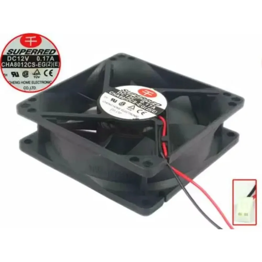 

SUPEREED CHA8012CS-EG DC 12V 0.17A 2-Wire 80x80x25mm Cooling Fan