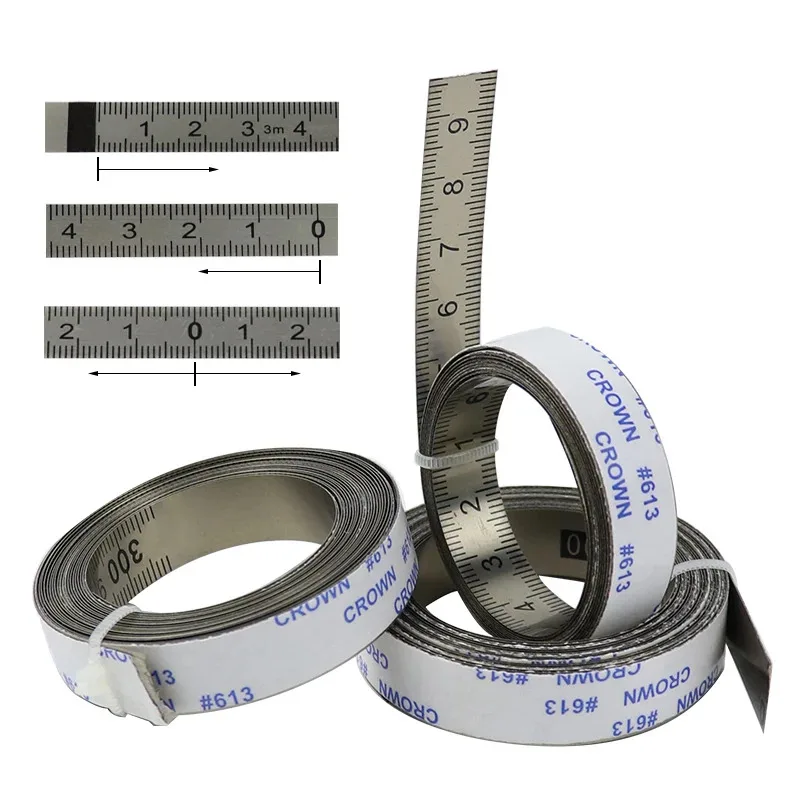Woodworking Tools Miter Track Tape Measure Self Adhesive Metric Stainless Steel Scale Ruler 1M-6M For T-track Router Table Saw