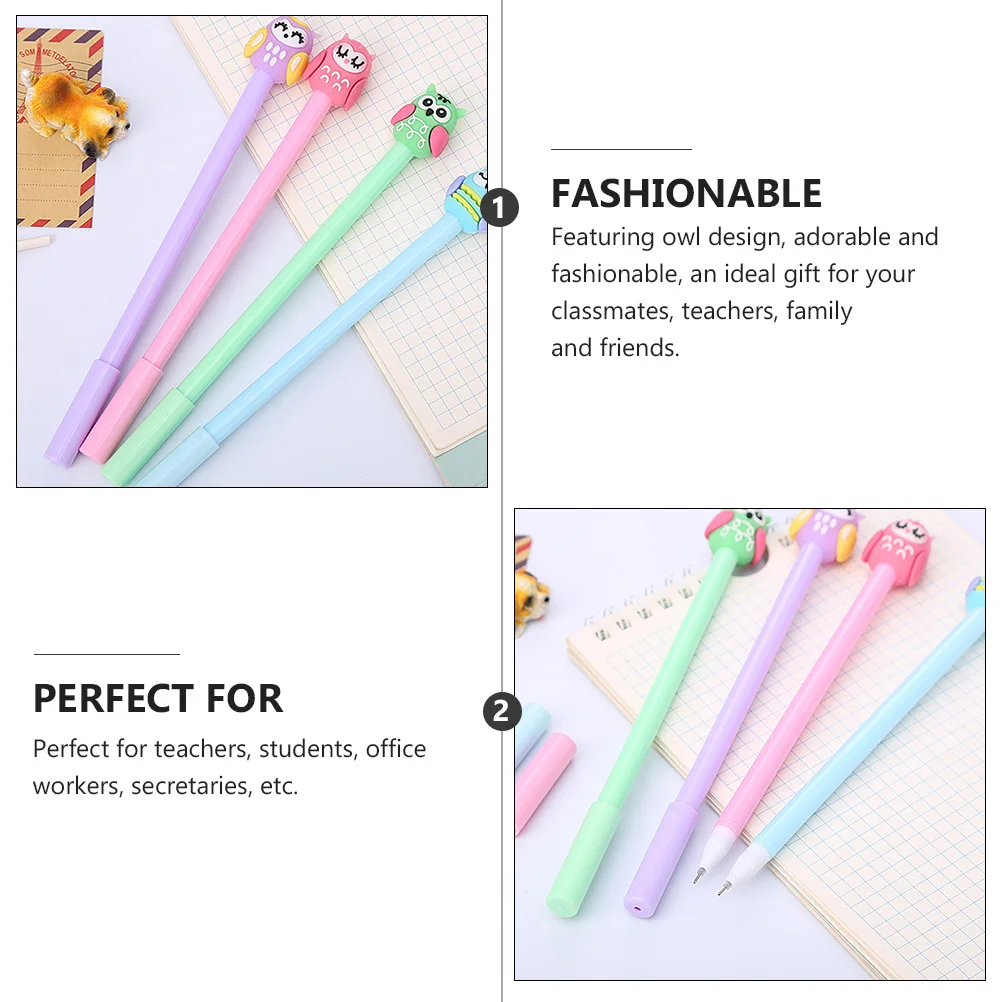 

12Pcs Cartoon Owl Roller Pens Comfortable Hold Grip Super Smooth Writing Experience Perfect School Office Stationery Gift