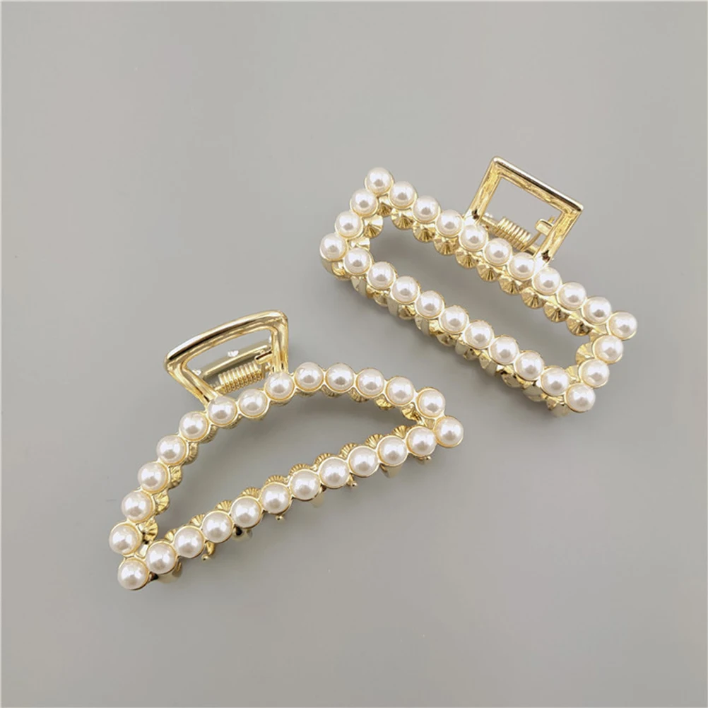 

Hollow Out Pearl Jaw Clip For Women Crescent Claw Barrette Grip Accessories Wedding Party Hairstyle Tool