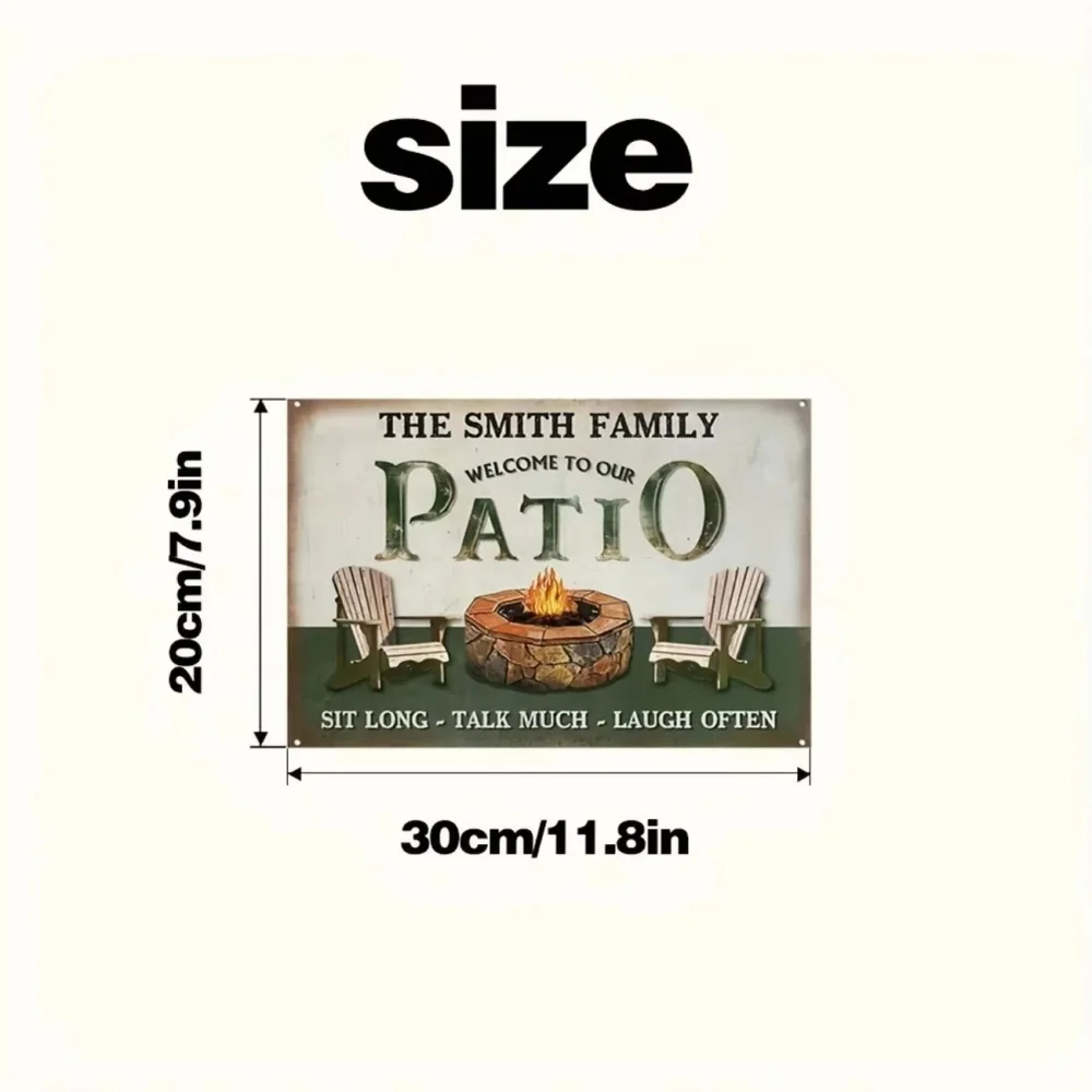 [2D Flat] Classic Customizable Metal Iron Sign, Waterproof Durable Outdoor Decor For Backyard Patio Garden Gate Wall Ornament