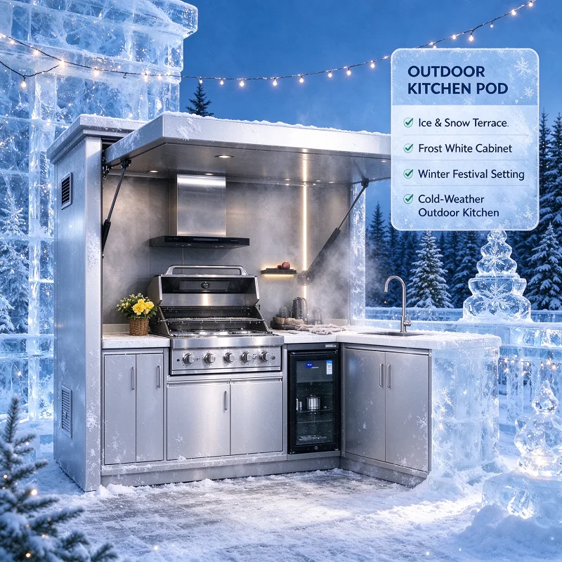 Modular Outdoor Kitchen BBQ Island Grill Station Stainless Steel Cabinet Sink Fridge Patio Canopy
