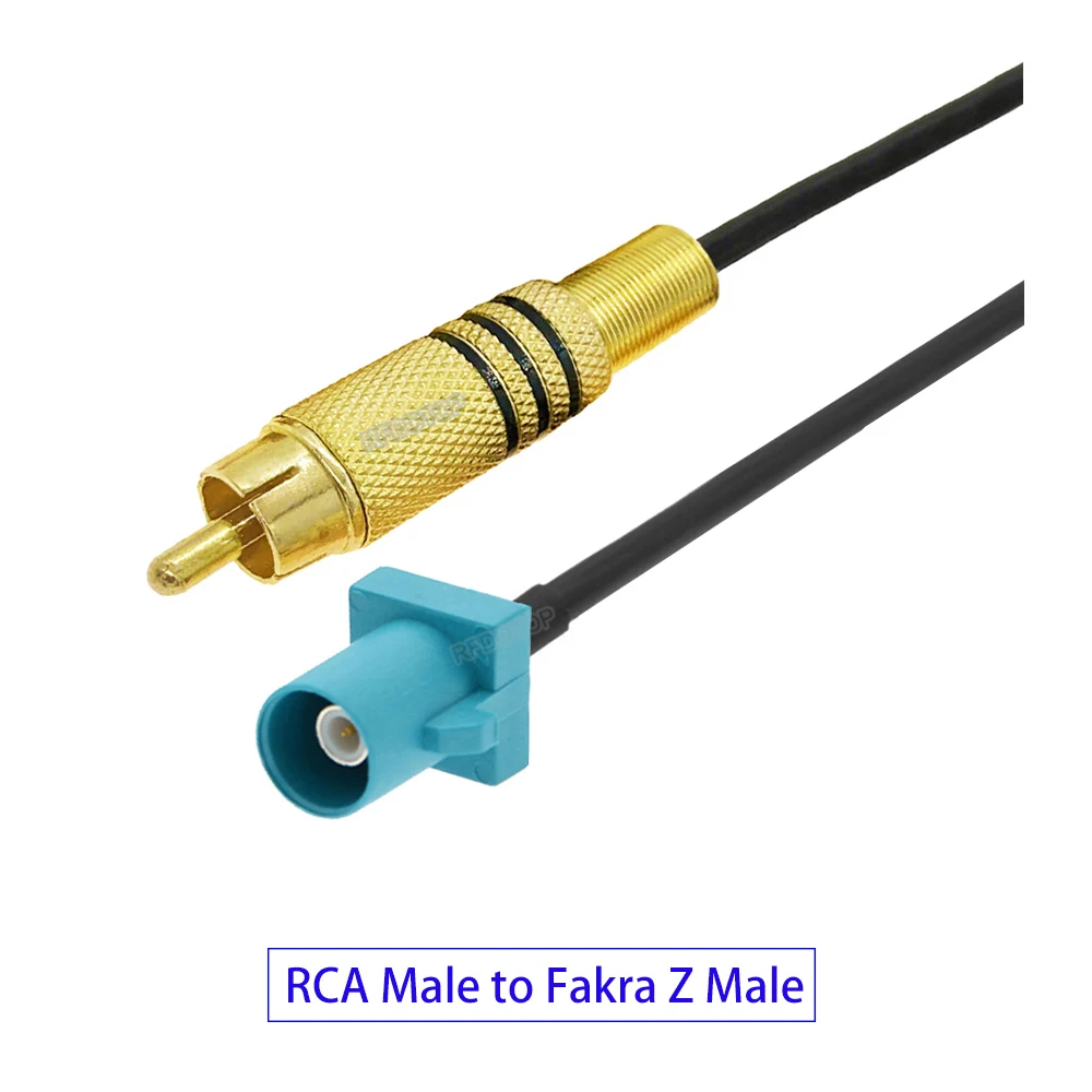 1Pcs RCA Male Plug to Fakra Z Male/Female Video Cable Adapter RG174 Pigtail Car Parking Reversing Rear View Camera Cable