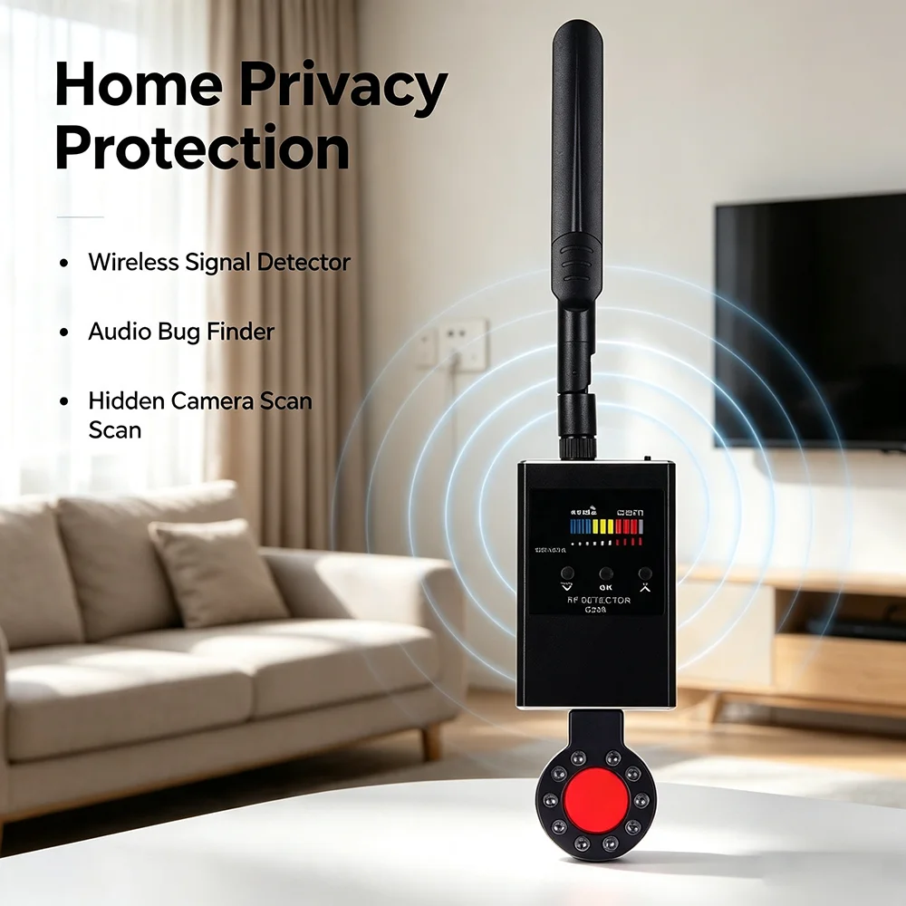 Anti Spy Wireless RF Signal Detects Bug GSM GPS Tracker Lens Hidden Camera Finder Anti Eavesdropping Detect Professional Scanner