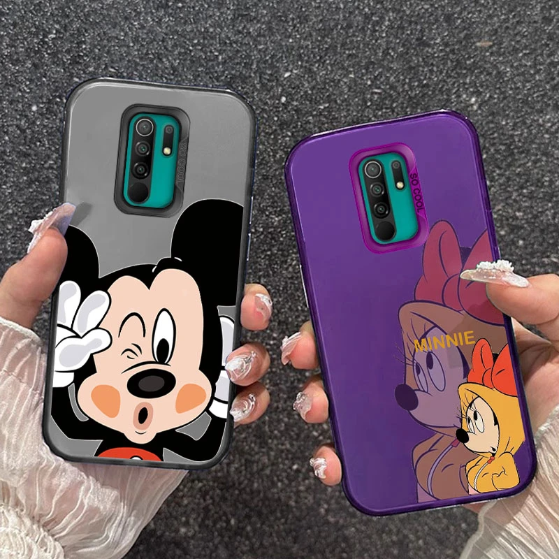 Für redmi 9 redmi 9t handy hüllen elektro platte laser matt donald ente mickey minnie anime für redmi 9t stoß feste luxus schalen