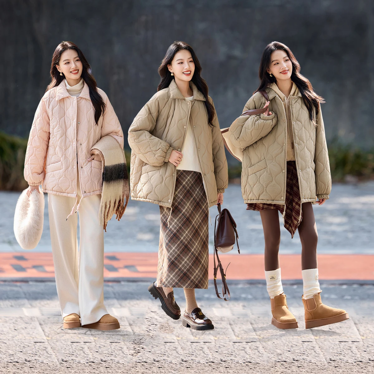 سترة SENTUBILA برقبة بولو للنساء لشتاء 2025 معاطف فضفاضة تناسب الأكتاف ملابس غير رسمية بأكمام طويلة دافئة W54MD4669