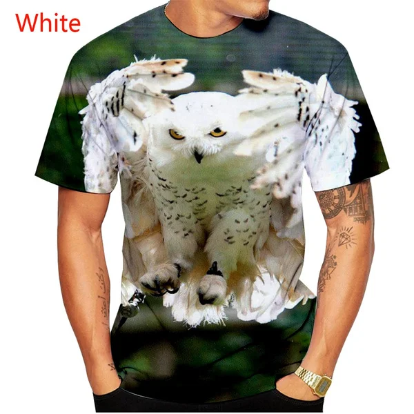 

2023 Fashion Men Women 3d Printed Animal Owl Patterned T Shirt Summer Style Funny Casual Short Sleeves T Shirt