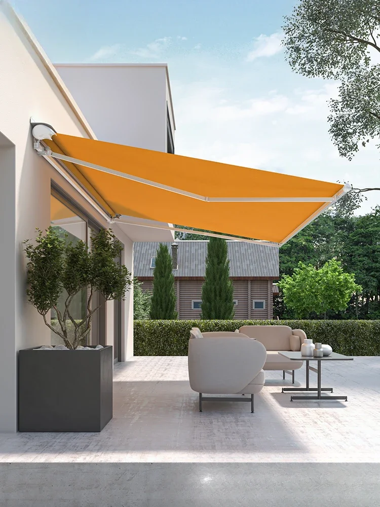 

Awning telescopic canopy folding villa home patio balcony sun protection
