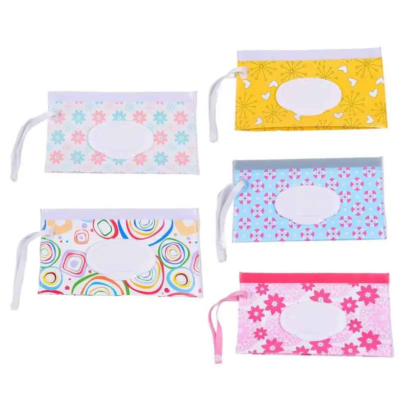 EVA Baby Wet Wipe Holder Snap-Strap Refillable Wet Wipes Dispenser Bag Flipes Cover Tissue Box Outdoor Baby Stroller Accessories