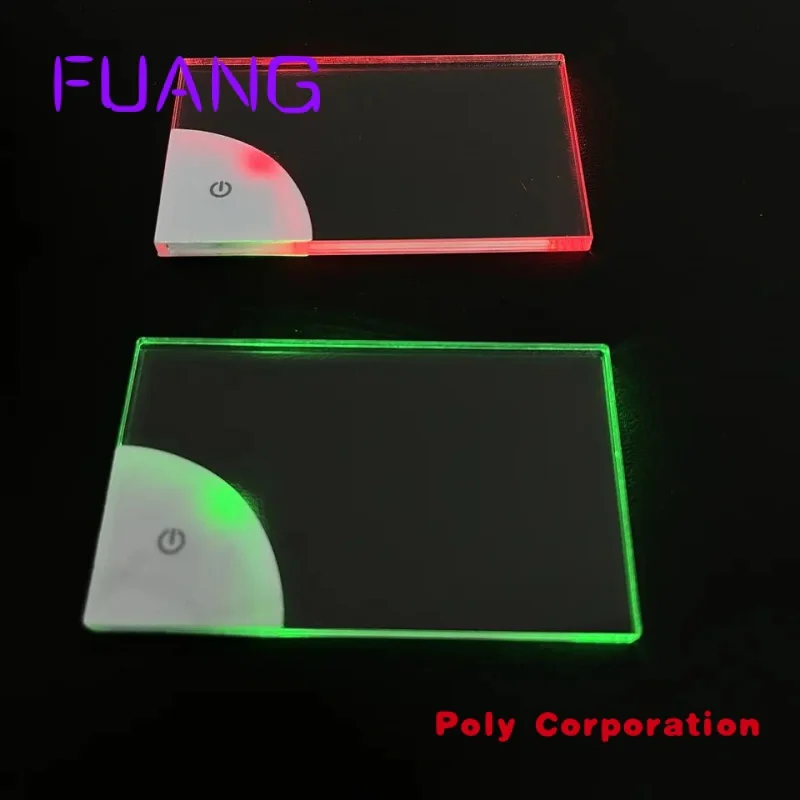 Custom  2023 hot new fashion Luminous Name Card Custom Print LOGO Acrylic LED Business Cards Business Name Card Battery Charge A