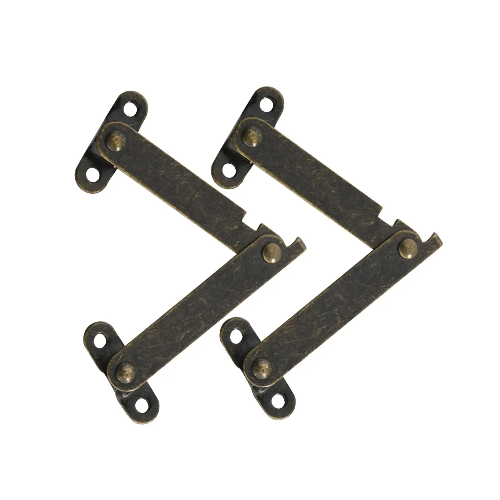 4x 2pcs Foldable Lid Support Hinges Damper Cabinet Flap Holding Bracket