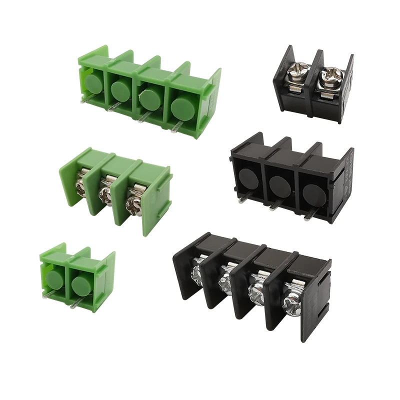 10Pcs/lot Pitch 7.62mm PCB Screw Terminal Block Connector 2/3/4 Pin Straight Spliceable Screws Terminals Black / Green