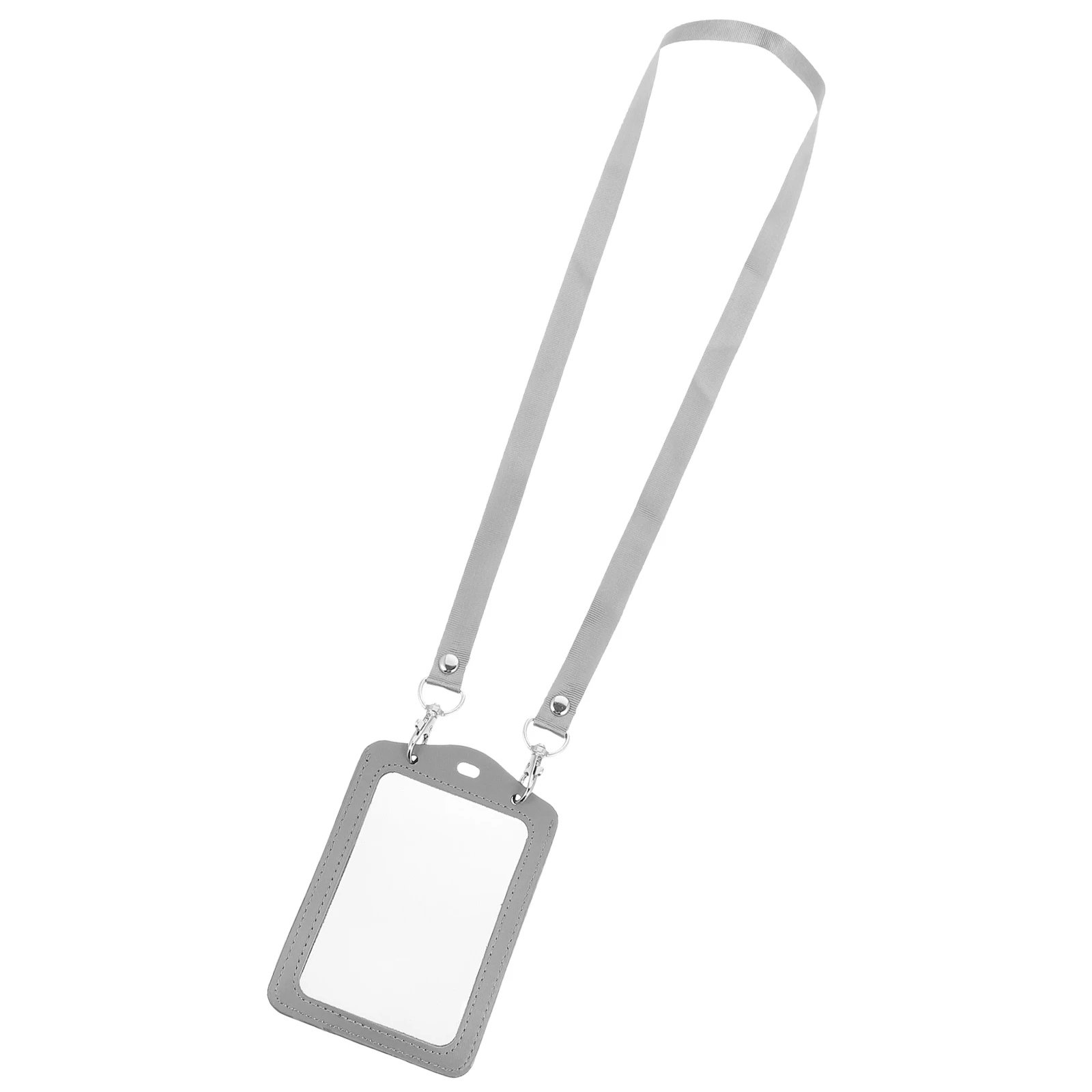 ID Cards Holder Work Cards Protective Cover PU Material Double Sided Employee Student Badge Slot