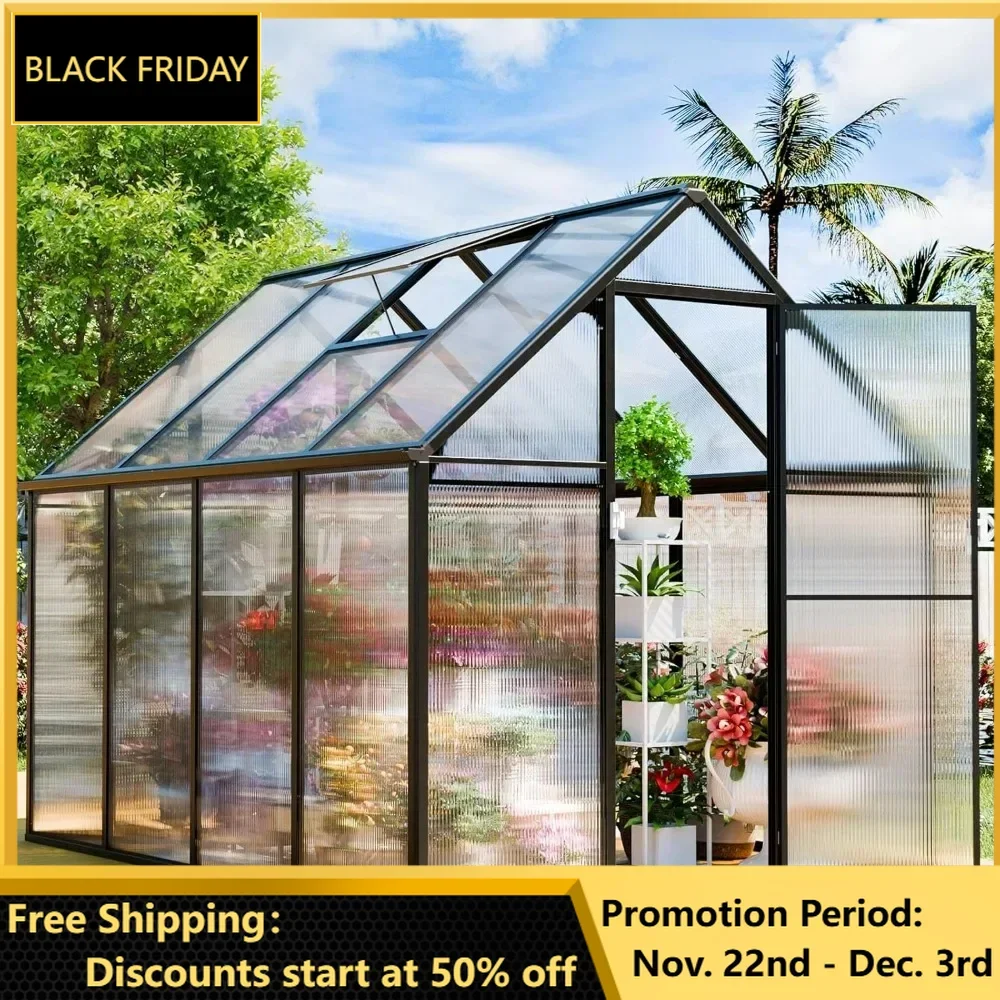 

Greenhouse, 8x6x6 FT Outsides Heavy Duty Green House with Windows Door for Backyard Garden, Outside Walk in Plant Greenhouses