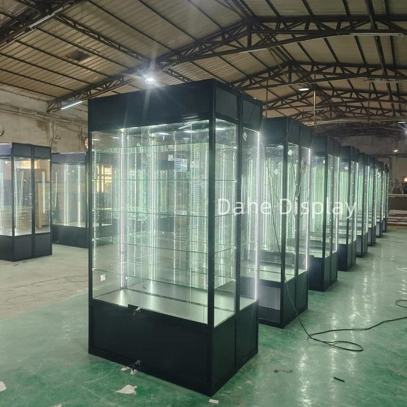 

Custom. Hot Sale Retail Shop Display Showcase Smoke Store Glass Display with LED Light