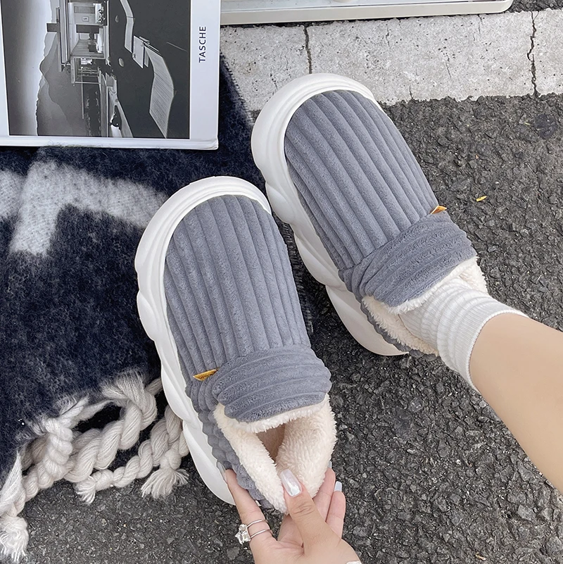 New Winter Women Men Cotton Shoes Home Shoes EVA Soles Comfortable Soft Lightweight Indoor Outdoor Men Women Cotton Slippers