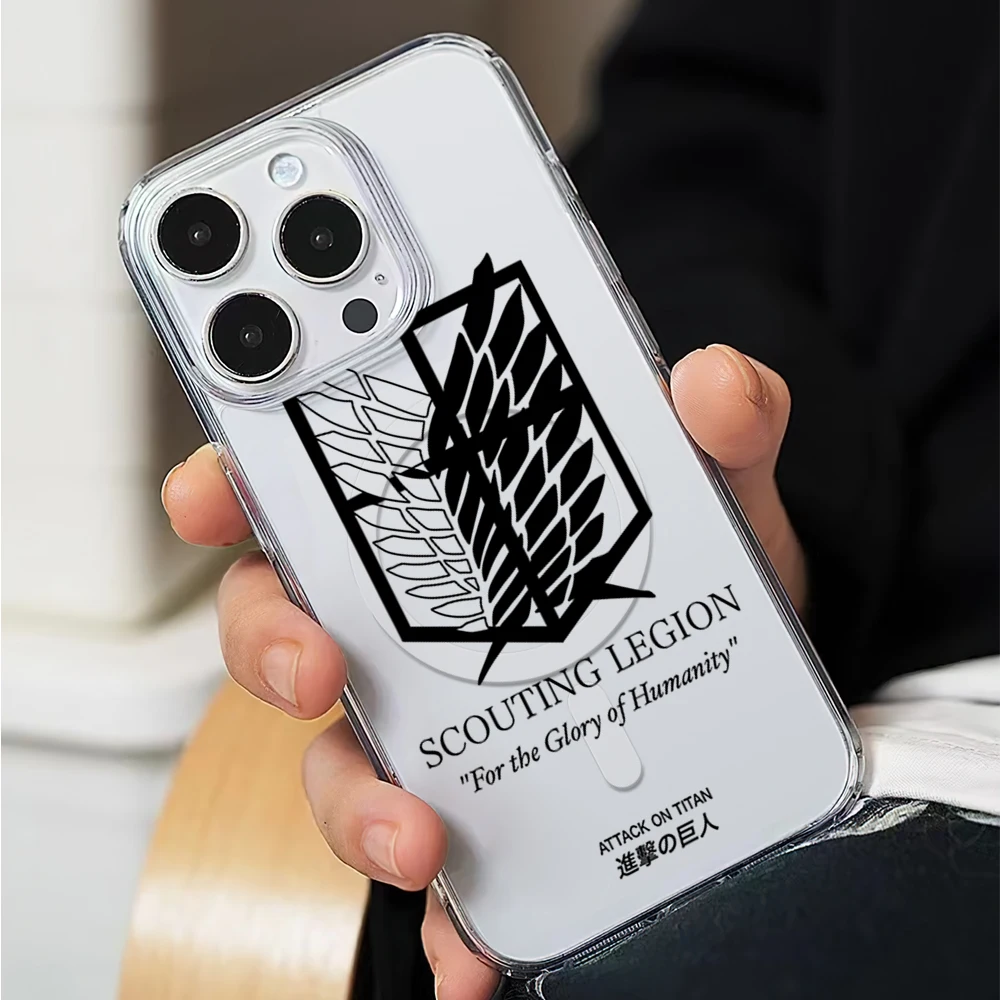 Bilibili Attack on Titan Wings of Liberty Phone Case for iPhone 12 11 13 14 15 16 Max Pro Plus Magsafe Magnetic Wireless Cover