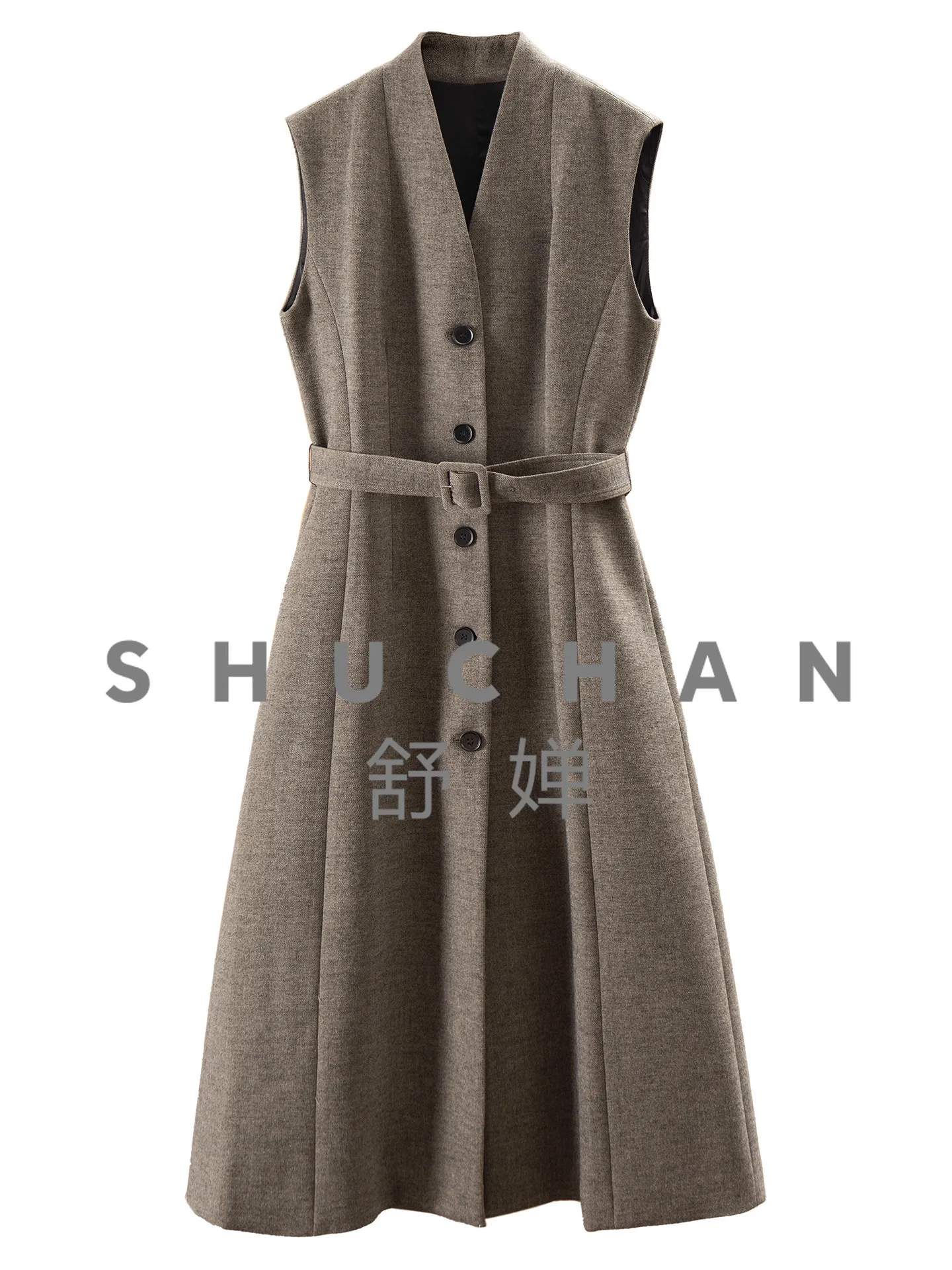 

Элегантное женское платье-майка во французском стиле с V-образным вырезом, без рукавов, 23G9