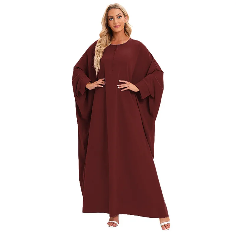 Imagem -04 - Ramadan Batwing One Preço Oração Abaya para Mulheres Dubai Nida Muçulmano Hijab Kaftan Robe Long Khimar Roupas Islã Djellaba