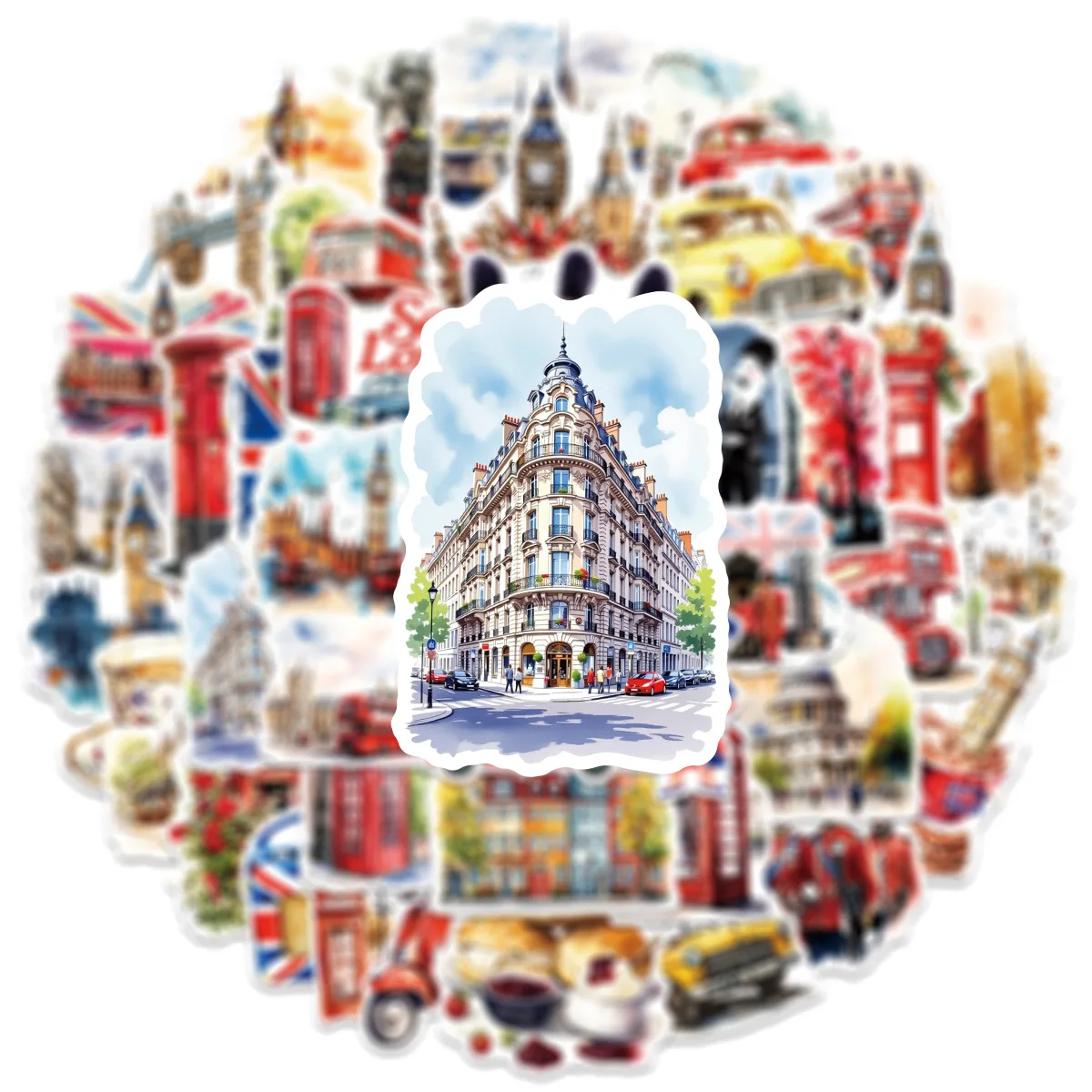 10/50 قطعة لندن المملكة المتحدة الكرتون ملصقات المائية نمط الكتابة على الجدران السفر الديكور DIY بها بنفسك اللعب المحمول الغيتار الدراجة سكيت الشارات