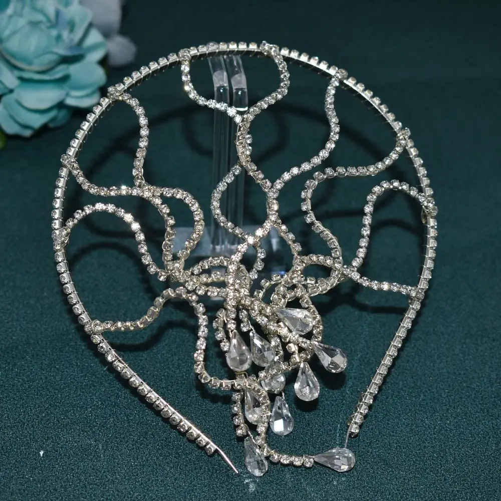 

Snake Bend Rhinestone Headband Hair Accessories Masquerade Jewelry Bride Crown Carnival Costume Props Alloy Crystal Tiara Party