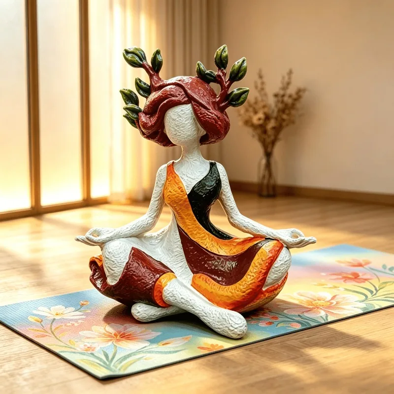 Natural Goddess Inner Harmony Sculpture Multi Purpose Peaceful Resin Decoration Quiet Growth Bedroom Meditation Room Statue