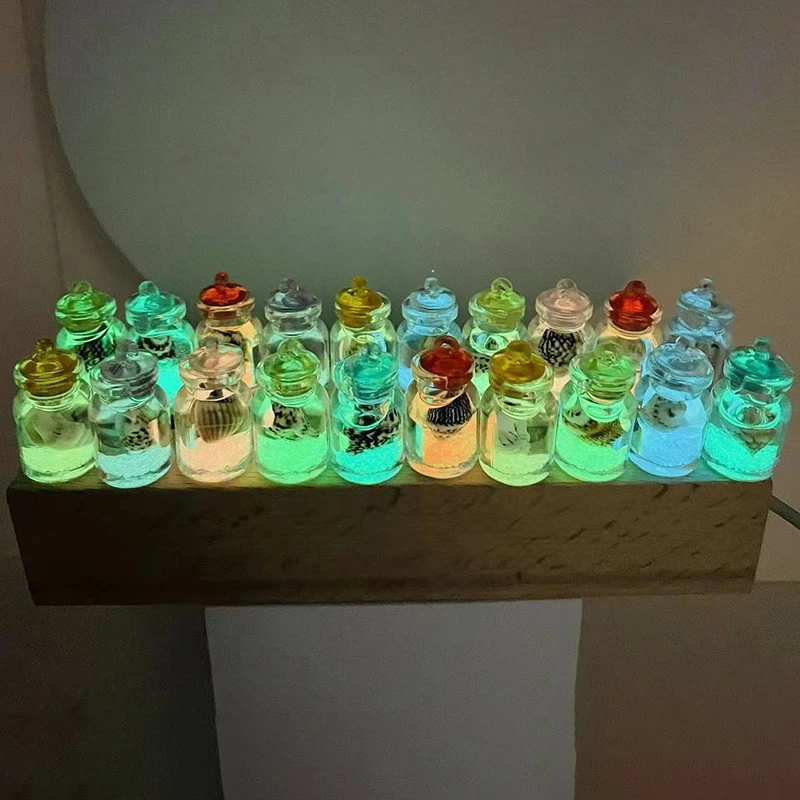 Luminous Transparent Drift Bottle Conch Shell Box Pendant For Jewelry Making DIY Charms Home Decoration Ornament