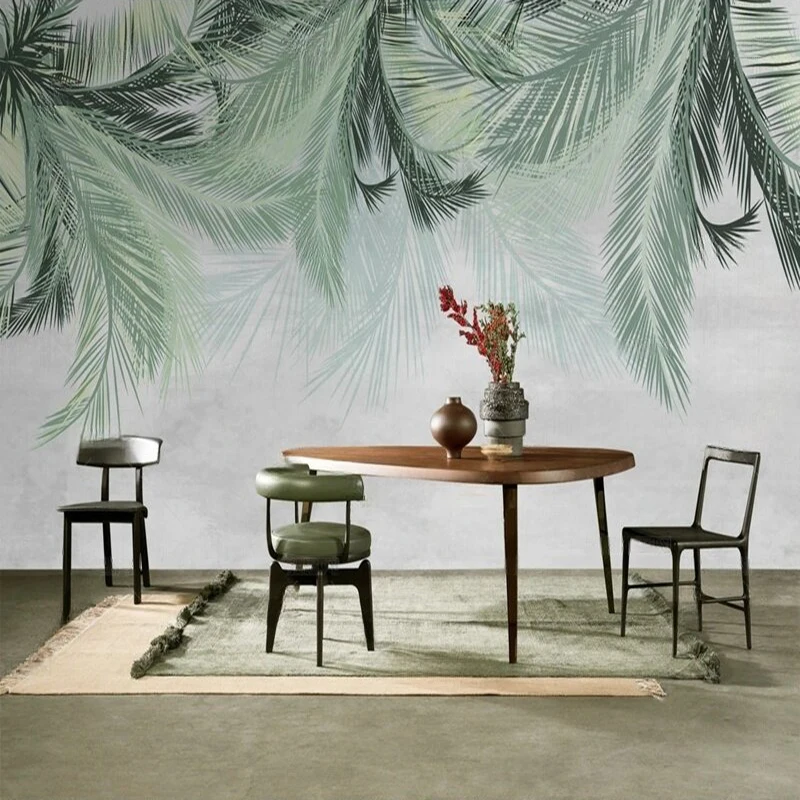 Abstract Coconut Leaf Pattern Custom Wall Mural Wallpaper Modern Style papier peint panoramique Decor for hallway Bedroom Office